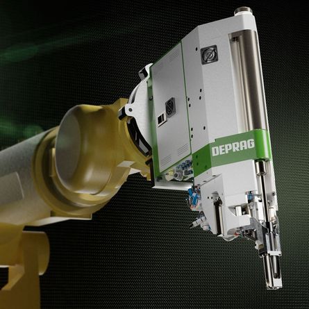 DEPRAG ADAPTIVE DFS new generation of adaptive assembly unit on robot arm DEPRAG Adaptive Assembly Unit on Robot Arm